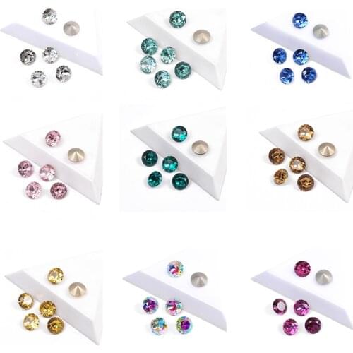 Different Color 6mm 27pcs Brilliant Cut High Quality Crystal Dorp Shape Fancy Popular Rhinestone For 3D Nail Art Decorations