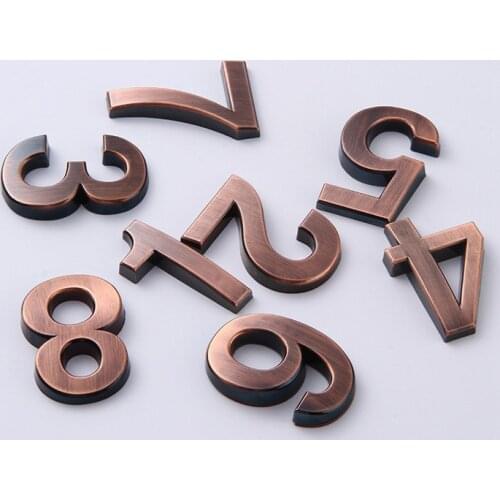 7cm Self-Adhesive House Number Door Home Address Mailbox Numbers for House Number Signs on The Door Sticker #0-9 Aged Bronze