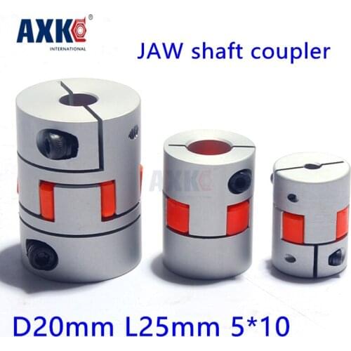2021 Rodamientos Ball Bearing Axk 5mm To 10mm Jaw Spider Coupler Stepper Motor Shaft Coupling 5*10mm Diameter 20mm Length 25mm