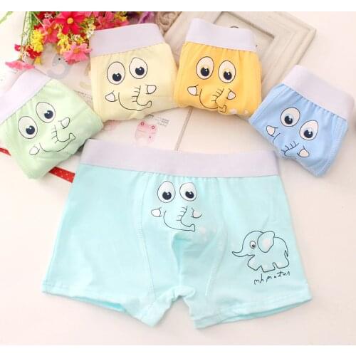 New free shipping high quality boys boxer shorts panties kids Elephant cotton children underwear 3-10year 5pcs/lot