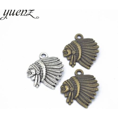 YuenZ 10pcs 2 color Antique Silver color Indian Charms Zinc alloy Pendant Jewelry DIY Necklace earring 21*19mm I140