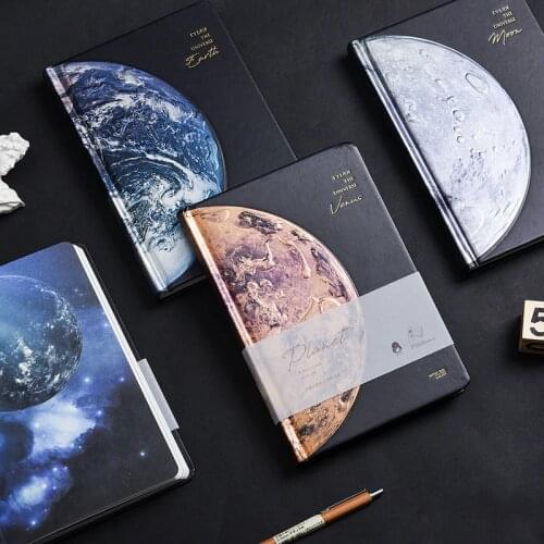 Hard Cover Lined Papers Starry Sky Notebook Journal Beautiful Universe Diary Notepad for School Student Stationery