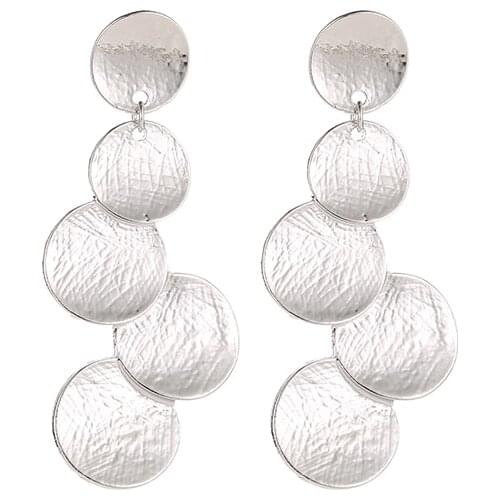 Multi-layered Geometric Circular Originality Simple Golden White Rose Gold Alloy Dangle Drop Earrings For Women