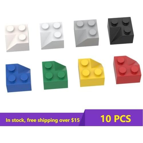 10PCS MOC Bricks 3046 2x245 Degree Slope Concave Corner Roof Brick High-tech Building Block Model Kids Toy DIY Brick Parts Gift