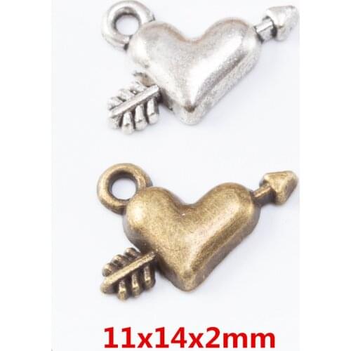 110 pieces of retro metal zinc alloy love pendant for DIY handmade jewelry necklace making 6973
