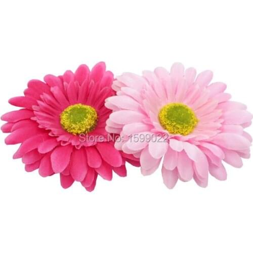 2pcs Korean Fabric Flower Hair Clips for Women Corsage Light Pastel Deep Pink Gerbera Brooch Pins Fashion Jewelry Beach Headgear