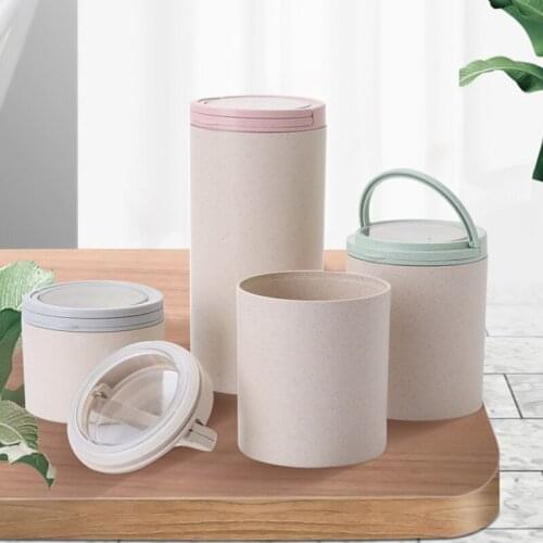 3 Size/Set Multi-grain Storage Can Bamboo Fiber Storage Jar Kitchen Food Container Dry Food Rice Storage Case 450ml/800ml/1600ml