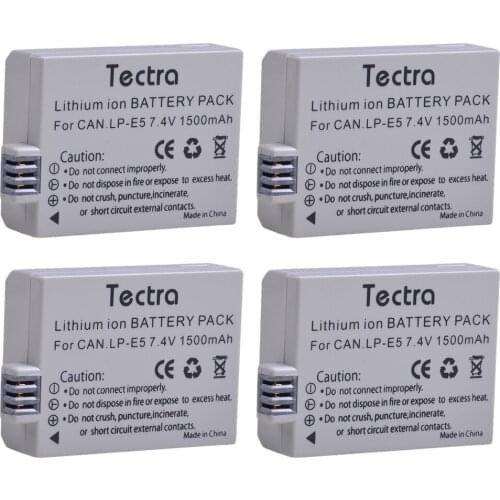 4pcs 1500mAh LP-E5 LPE5 Battery for Canon 450D 500D 1000D Kiss Digital X2 X3 F Rebel XSi Xli XS Camera LP E5 Battery