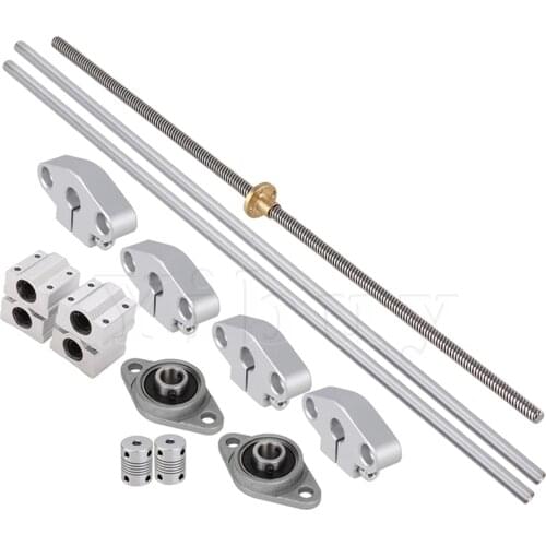 8mm Lead Shaft 40cm Optical Axis Rail Slide Shaft Coupler Set