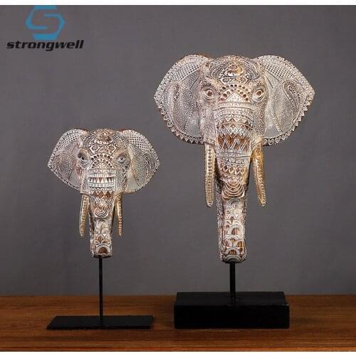 Strongwell Antique Elephant Sculpture & Statue Resin Craft Creative Home Living Room Ornament Business Wedding Gift Artware