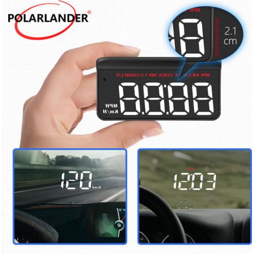 Car Head Up Display M5 Accelerated Test Driving Distance Clock Speed RPM Light Sensor Temperature/Sound Alarm Switch Black