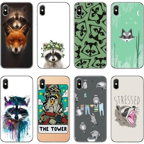 Raccoons seamless pattern Transparent Phone Case For iPhone 12 11 Pro Max Mini XS Max XR X 8 7 Plus 6 6S Plus 5 5S SE 2020