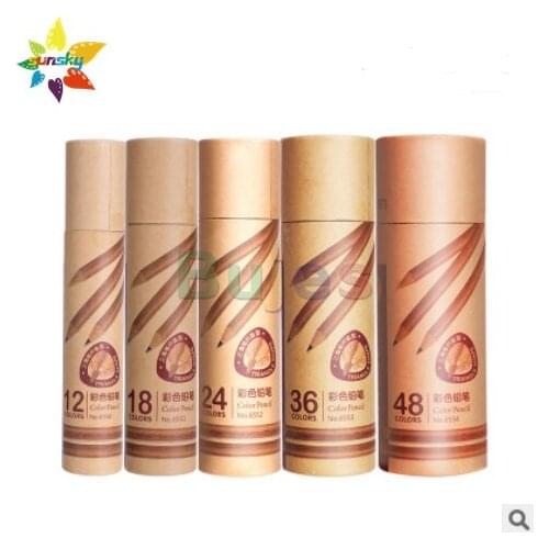 Deli 12/18/24/36/48color Log Color pencil triangle penholder student drawing graffiti filling color lead polychrome art supplies