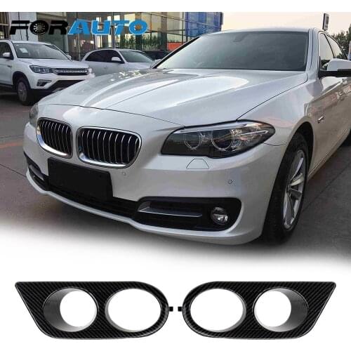 FORAUTO 1 Pair Fiber/Black Car Fog Light Covers Dual Hole Surround Air Duct Front Bumper For BMW E46 M3 2001-2006