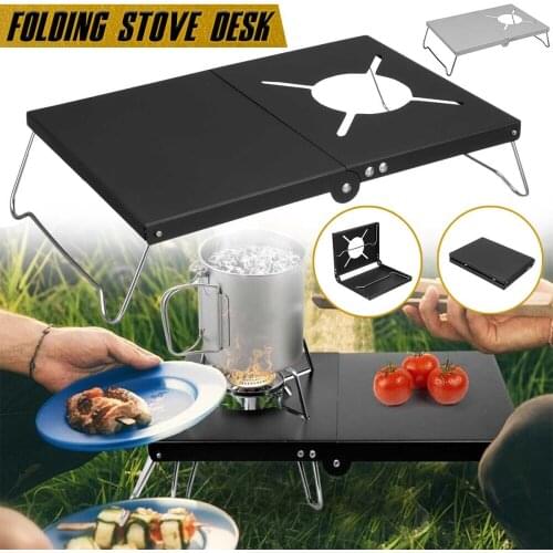 Mini Camping Table Heat Shield Gas Stove Stand Camping Stove Folding Table For SOTO ST-310/ST330/CB-JCB /TRB250 Gas Burners