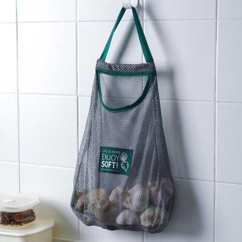 Reusable Cotton Mesh Produce Bag Vegetable Fruit Kitchen Washable Grogery Bags Eco Friendly Over the Door Home Pantry Organizer