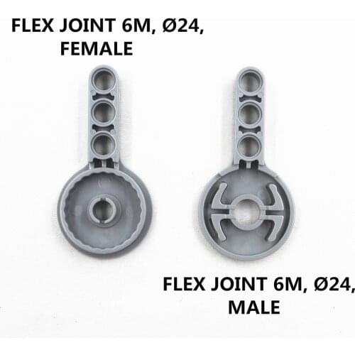 MOC Technic Parts 4set FLEX JOINT 6M, DIA24, MALE & FEMALE compatible with lego for kids boys toy 44224 & 44225