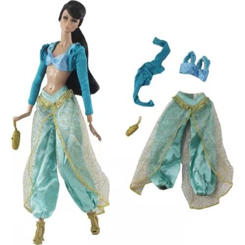 Fashion 1/6 BJD Clothes For Barbie Doll Clothes Blue Coat Bra Top Bloomers Pants Trousers Outfits 11.5" Dolls Accessory Toy Gift