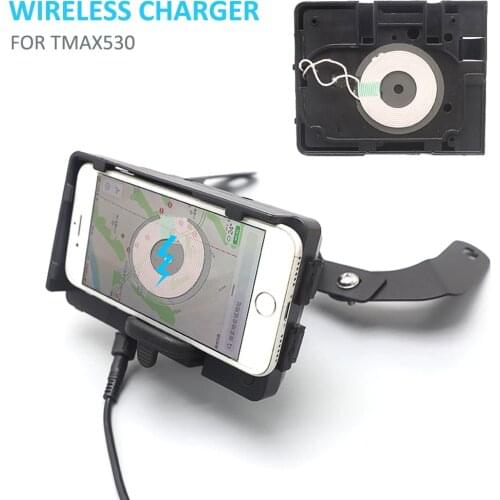 Motorcycle Wireless Charger Navigation Bracket With Mount Smartphone Wireless Charger GPS Holder For YAMAHA TMAX 530 2012-2016