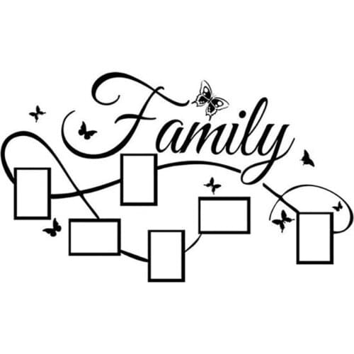 English Family Photo Frame Wall Sticker, Living Room Bedroom Decoration Wall Sticker