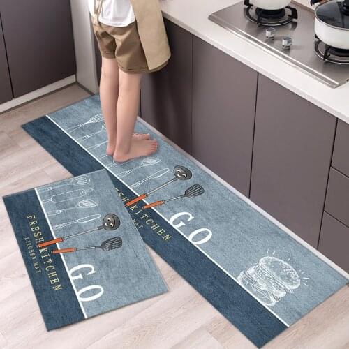 Fashionable Simple Nordic StyleWaterproof Kitchen Floor Mat Household Carpet Long Strip Door Mat Modern Home Decor