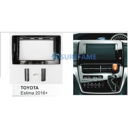 10.1 inch Car Radio Facia Panel for TOYOTA Estima Previa 2016+ Fascia Dash Kit Install Console Panel 10.1inch Plate Trim Bezel