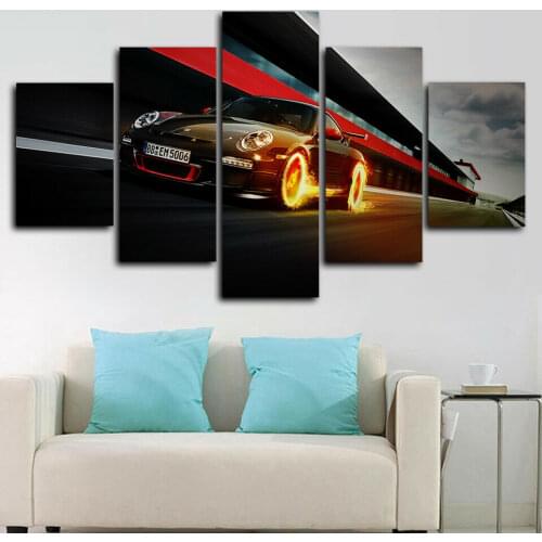 HD Printed 5 Pcs Canvas Art Wall Decor Abstract luxury GT3 RS Sports Car CANVAS SET Wall Art Pictures Home Decor Print Painting