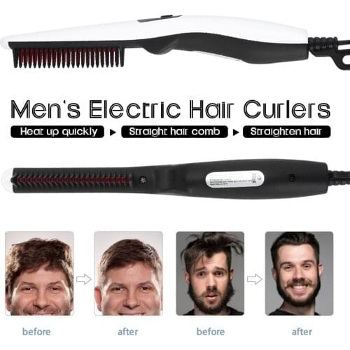 Comb Brush Straightener Men Quick Beard Straightener Styleing Comb Multifunctional Hair Curling Fashion Beard Comb