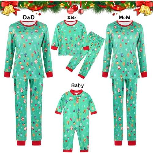 2021 New Year Family Christmas Pajamas Set Family Matching Clothes Xmas Clothes Adult Kids Pajamas Set Baby Romper Sleepwear