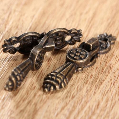 2pcs Antique Furniture Handle Knob Kitchen Door Handle Furniture Knobs Wood Box Drawer Pull Cabinet Drawer Handle
