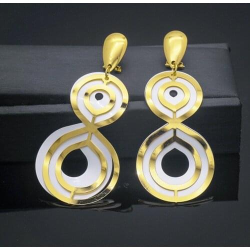New Simple Spiral Curved Long Drop Earrings for Women Wave Design Fashion Jewelry Wholesale Party Wedding Earrings