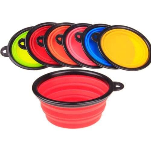 Foldable Silicone Pet Dog Bowl Travel Portable Food Container Feeder