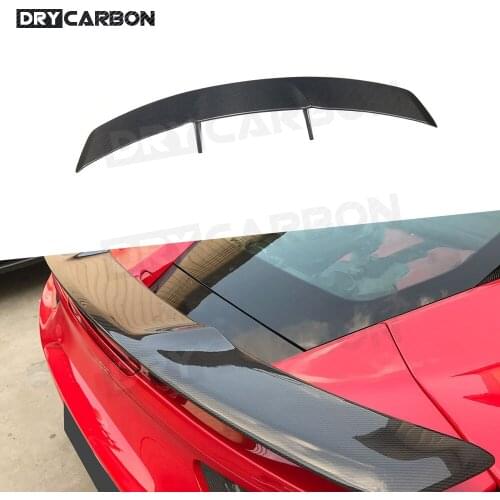 Dry Carbon Fiber Car Rear Trunk Spoiler Rear Bumper Rear Wing Boot Lip for Ferrari 488 GTB 2015 - 2018 FRP