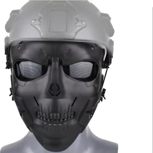 Tactical Paintball Skull Mask Airsoft Protective Full Face Helmet Mask Cosplay Mechanical Skull Mouth Mask Hunting Equipment
