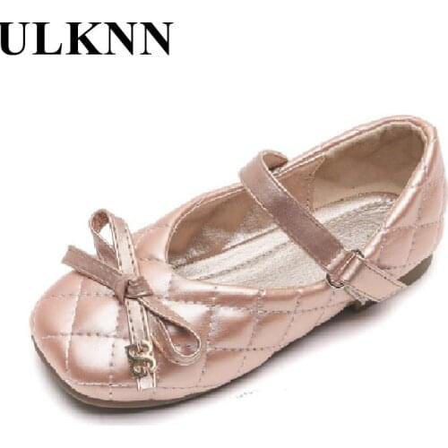 Girls Princess Shoes Fall New Childrens Baby Light Single School Shoes Silver Shoes For Baby Size 24-35 Child Shoe Kids Flats