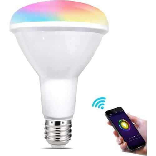 Smart Light Bulb,White RGB Dimmable LED Bulbs,Work with Alexa and Google Assistant,E26 E27 12W Fits Bedroom,Living Room