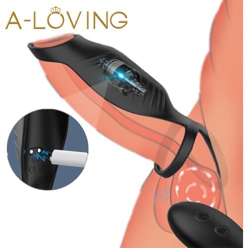 Vibrator For Men Penis Massager Ring Masturbator Wireless Remote Penis Vibrating Ring Scrotum Delay Ejaculation Adult Sex Toys