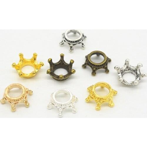 50pcs/lot 12x14x6mm 5 Colors Plated Vintage Three-dimensional Crown Alloy Jewelry Accessories