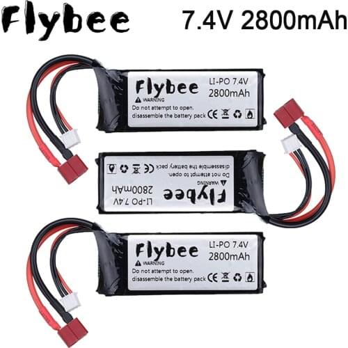 RC Car battery spare parts 7.4V 2800mAh Lipo Battery for Wltoys 144001 12428 124019 RC toys cars Accessories 7.4 v 2800 mah
