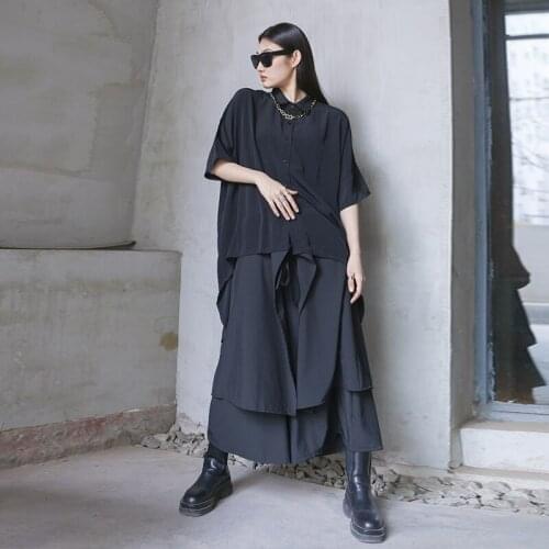 Yamamoto Capris womens Japanese double-layer design feel small dark Department wide loose drop feeling wide leg skirt big size
