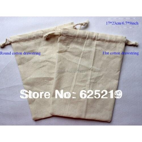 140g/m2 cotton fabric (50pcs/lot) 17*23cm/6.7*9inch 100% cotton organic natural drawstring cotton bag