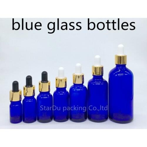5ml, 10ml,15ml,20ml,30ML,50ml,100ml BLUE Glass Bottle With Dropper Essential Oil Bottle ,blue Perfume bottle 10pcs/lot