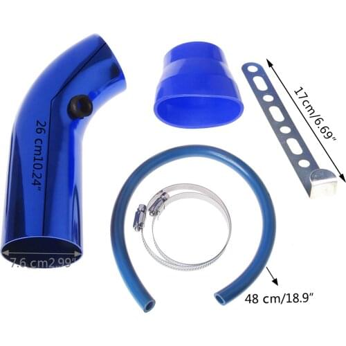 76mm 3" Car Cold Air Intake Induction Pipe Kit Filter Tube System Universal