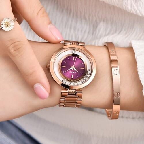 AIMASI Brand Womens Watches Ladies Fashion Luxury Rose Gold Stainless Steel Watches Ball crystal Women Rhinestone Clocks saat