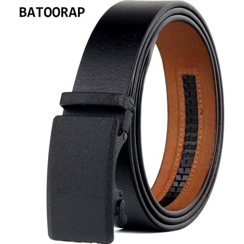BATOORAP Luxury Brand Belt For Men Casual Cowhide Automatic Buckle Genuine Lleather Belt Black Cowboy Waist Strap BA-FGHY014