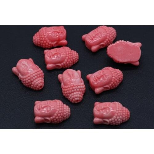 10pc Natural Coral Beads Vintage Buddha Head Loose Spacer Bead Jewelry Accessories for Making Bracelet Necklace Crafts
