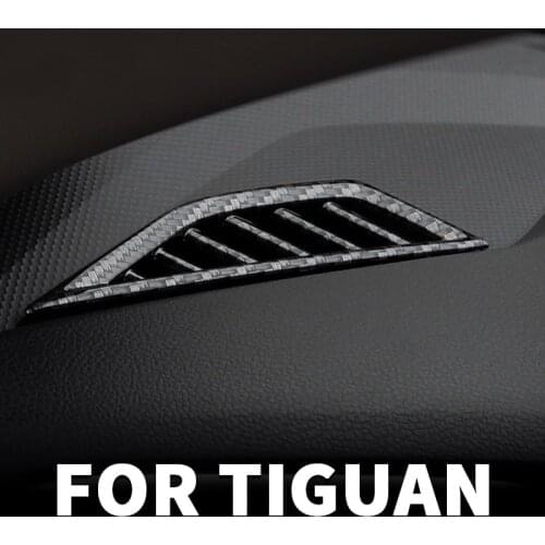 Interior carbon fiber decorative stickers instrument panel air outlet frame For VW Volkswagen Tiguan mk2 20162017 2018 2019 2020