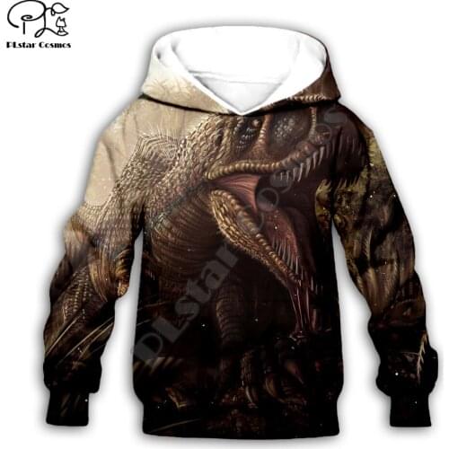 Kids Baby Boy Girl Toddlers anime dinosaur print 3d Hoodies Cartoon Tracksuit Children wear Set Cute Sweatshirts -14