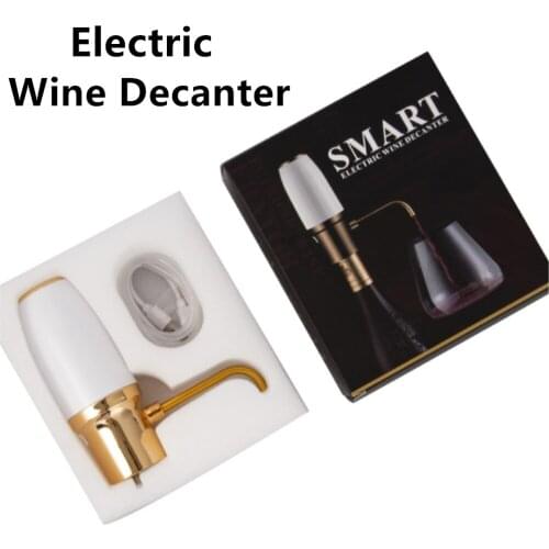 Electric Wine Decanter Smart Fast decanting Wine Dispenser USB Automatic Wine Pump White Portable Decanter Quick Wine Aerator