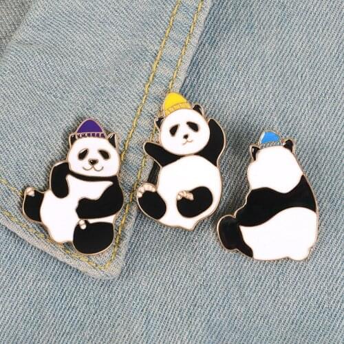 Custom Cute Cartoon Creative Panda soft hard Enamel Lapel Collar Pin Brooch Badges Fashion Jewelry Gift custom service available
